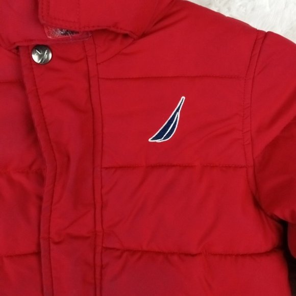 Nautica Boys Jacket Coat Red Insulated Hooded Kids Full Zip  Pockets  Small 4‎ - Picture 5 of 15